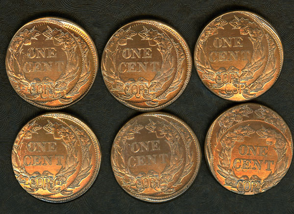 Six Different 1856 Flying Eagle Repros Double Struck